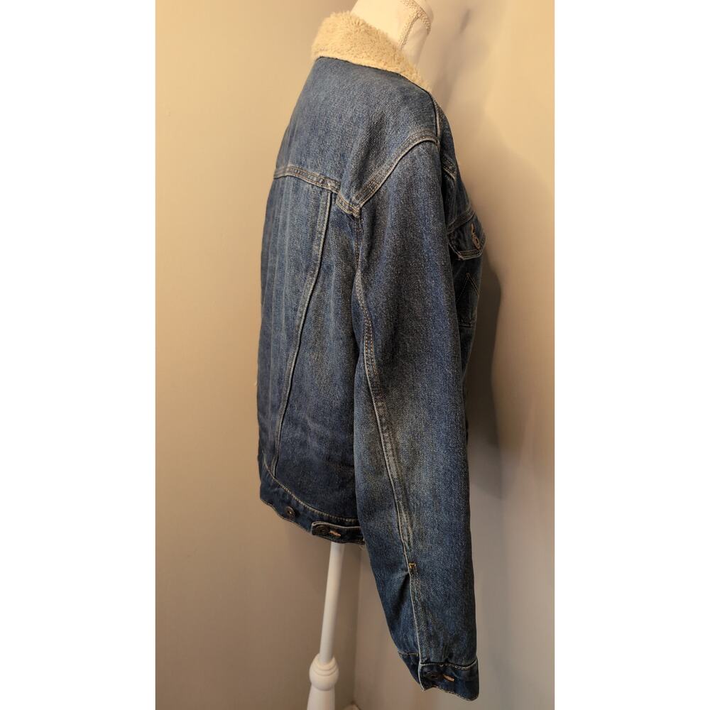 Nwt Wrangler western rancher barn denim Sherpa jacket sm - Picture 5 of 13